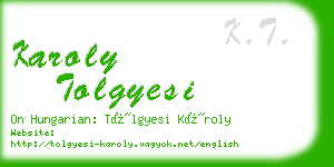 karoly tolgyesi business card
